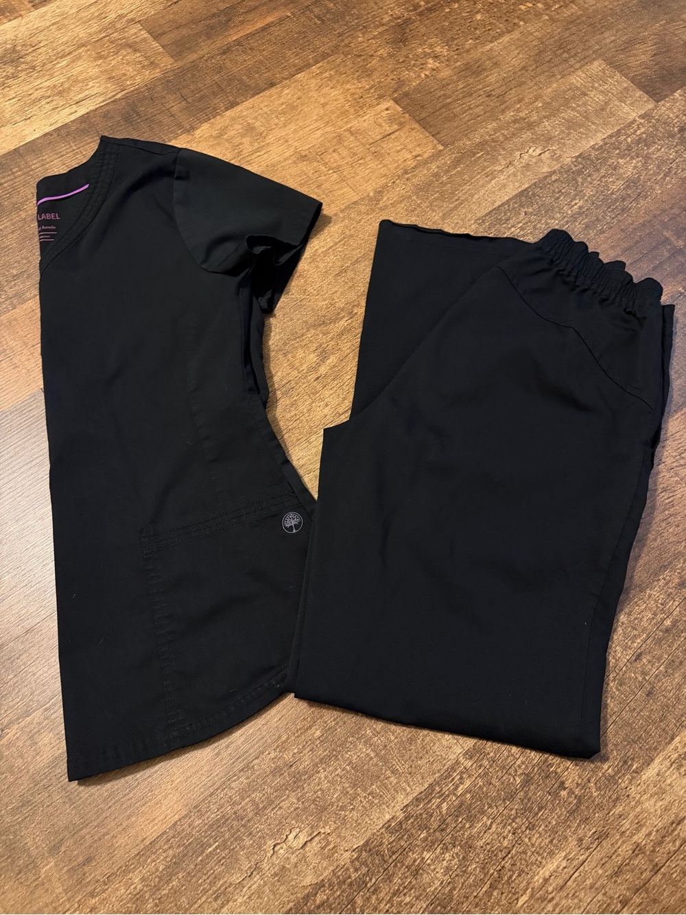 healing hands Women's Black Scrub Set